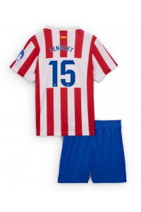 Atletico Madrid Clement Lenglet #15 Jalkapallovaatteet Lasten Kotipeliasu 2025-26 Lyhythihainen (+ Lyhyet housut)